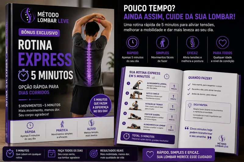 Capa do bônus Rotina Express de 5 Minutos do Método Lombar Leve