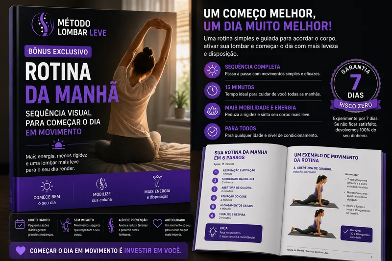 Capa do bônus Rotina da Manhã do Método Lombar Leve